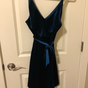 J.O.A blue velvet party dress.